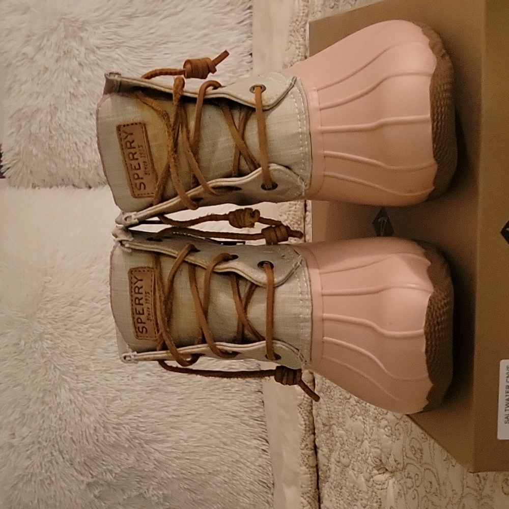 Sperry Saltwater cnvs rose oat boots